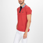 Hartford Short Sleeve Polo Shirt // Coral + Navy (S)