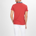 Hartford Short Sleeve Polo Shirt // Coral + Navy (XS)