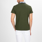 Helena Short Sleeve Polo Shirt // Khaki + Navy (M)