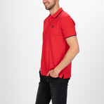 Trenton Short Sleeve Polo Shirt // Red + Navy (L)