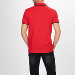Trenton Short Sleeve Polo Shirt // Red + Navy (L)