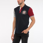 Santa Fe Short Sleeve Polo Shirt // Navy + Gray + Bordeaux (XS)