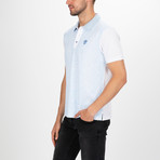 Raleigh Short Sleeve Polo Shirt // White + Blue (L)