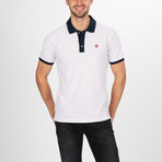 Harrisburg Short Sleeve Polo Shirt // White + Navy (XS)