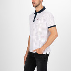 Harrisburg Short Sleeve Polo Shirt // White + Navy (M)