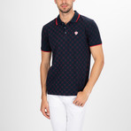 Austin Short Sleeve Polo Shirt // Navy + Red (L)