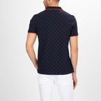Austin Short Sleeve Polo Shirt // Navy + Red (M)
