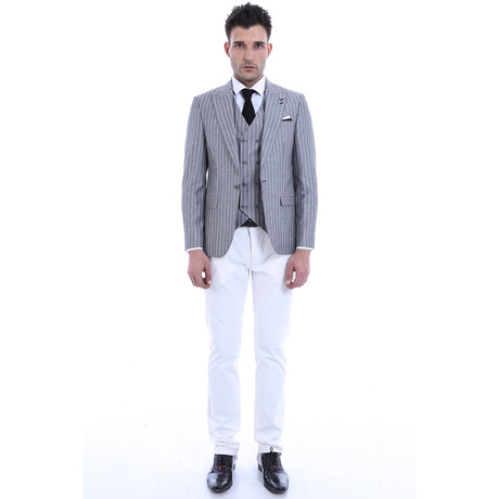 Kent 3-Piece Slim-Fit Suit // Grey (US: 44R)