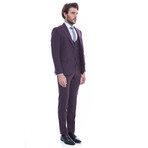 Earnest 3-Piece Slim-Fit Suit // Purple (US: 46R)