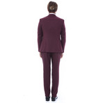 Jamel 3-Piece Slim-Fit Suit // Burgundy (US: 44R)