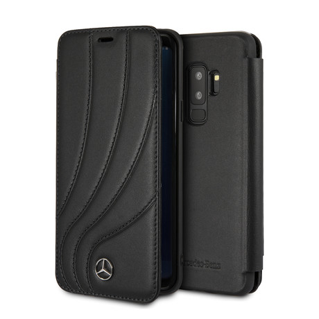 Mercedes Benz // Organic Genuine Leather Booktype Case // Black (GALAXY S9)