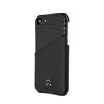 Mercedes // Dynamic Genuine Leather Carbon Case + Card Slot // Black // iPhone 7/8