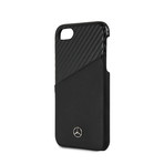 Mercedes // Dynamic Genuine Leather Carbon Case + Card Slot // Black // iPhone 7/8