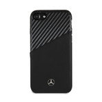 Mercedes // Dynamic Genuine Leather Carbon Case + Card Slot // Black // iPhone 7/8