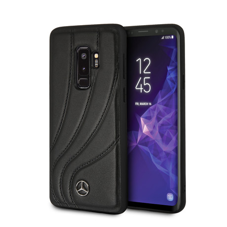 Mercedes Benz // Organic Genuine Leather Hard Case // Black (GALAXY S9 PLUS)