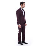Alvaro 2-Piece Slim-Fit Suit // Burgundy (US: 46R)