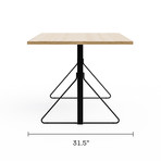 Carnegie Benching Desk Table (White + Natural)