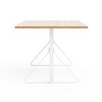 Carnegie Benching Desk Table (White + Natural)