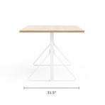 Carnegie Benching Desk Table (White + Natural)