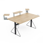 Carnegie Computer Gaming Desk XL (Natural, Black)
