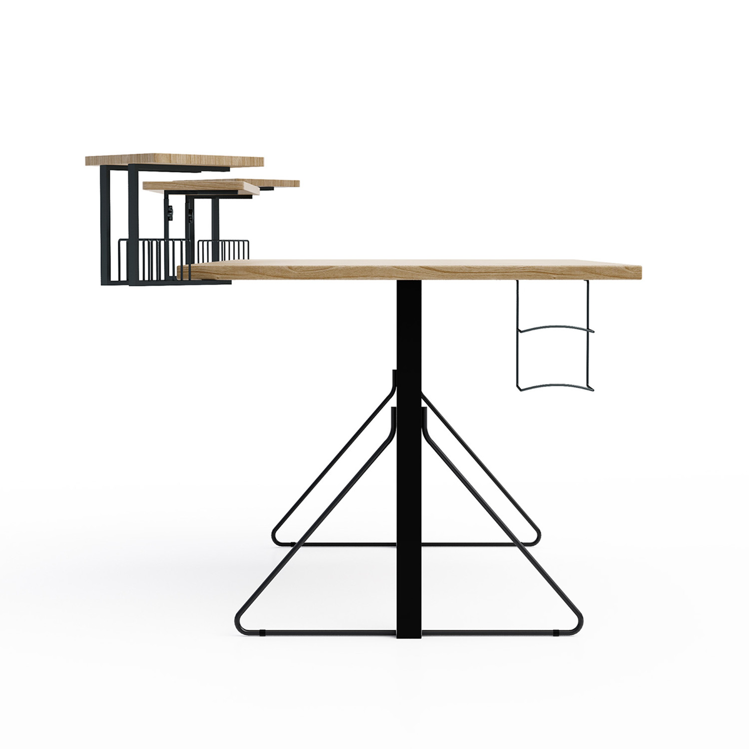 Carnegie Computer Gaming Desk XL (Natural, Black) Jamesdar Touch of