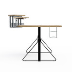 Carnegie Computer Gaming Desk XL (Natural, Black)