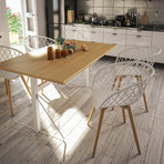 Carnegie Benching Desk Table (White + Natural)