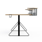 Carnegie Computer Gaming Desk XL (Natural, Black)