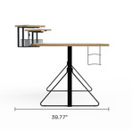 Carnegie Computer Gaming Desk XL (Natural, Black)