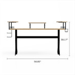 Carnegie Computer Gaming Desk XL (Natural, Black)