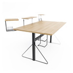 Carnegie Computer Gaming Desk XL (Natural, Black)