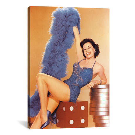 Cyd Charisse Seated In Blue Feather Shawl // Movie Star News