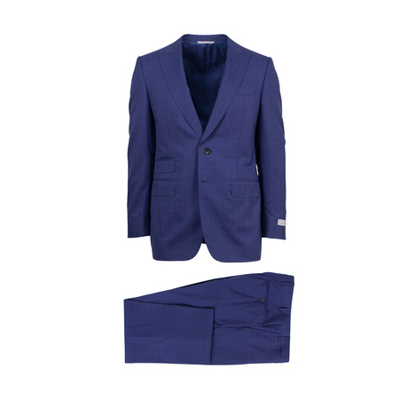 Wool Peak Lapels Slim Fit Suit // Cobalt Blue (Euro: 46R)