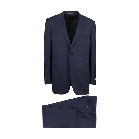 Herringbone Wool Classic Fit Suit // Blue (Euro: 46R)