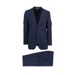Canali // Striped Wool Peak Lapels Slim Fit Suit // Blue (US: 46S)