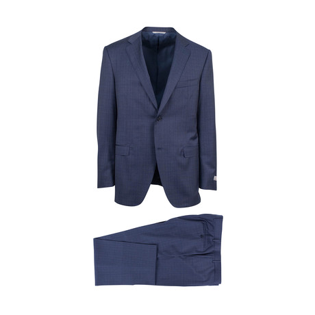 Glen Plaid Wool Slim Fit Suit // Blue (Euro: 46R)