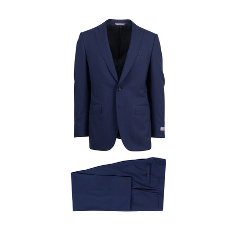 Micro-Check Wool Slim Fit Suit // Blue (Euro: 46R)