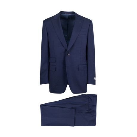 Wool Peak Lapels Slim Fit Suit // Blue (Euro: 46R)