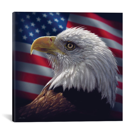 Bald Eagle Portrait America, Square (18"W x 18"H x 0.75"D)