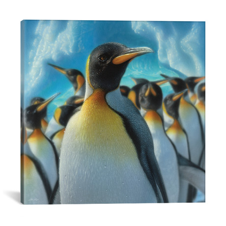 Penguin Paradise, Square (18"W x 18"H x 0.75"D)