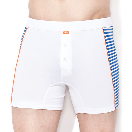 811 Boxer Shorts // White + Blue (XS)