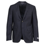 Canali // Herringbone Wool Slim fit Suit // Gray (US: 46R)