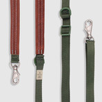 Hands Free Leash with Leather // Green (Small)