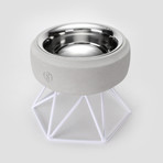 Concrete Modern Dog Bowl // Short White Base (Light Grey)