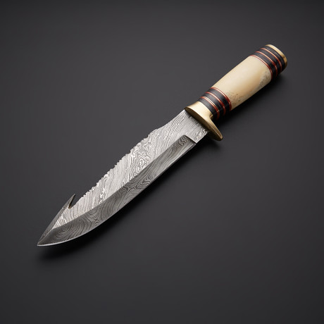 Damascus Gut Hook Hunting Knife // GH-10