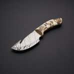 White Damascsus Gut Hook Knife // GH-14