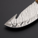 White Damascsus Gut Hook Knife // GH-14