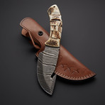 White Damascsus Gut Hook Knife // GH-14