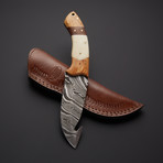 White Damascsus Gut Hook Knife // GH-19