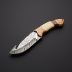 White Damascsus Gut Hook Knife // GH-19